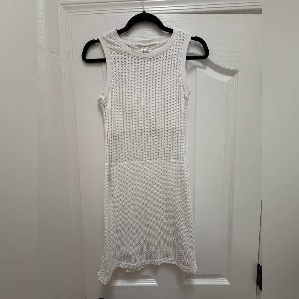 White Sleeveless Knit Dress